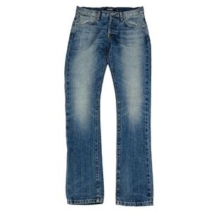 Baldwin The Henley Classic Slim Blue Cotton Button Fly Jeans Mens 30X35